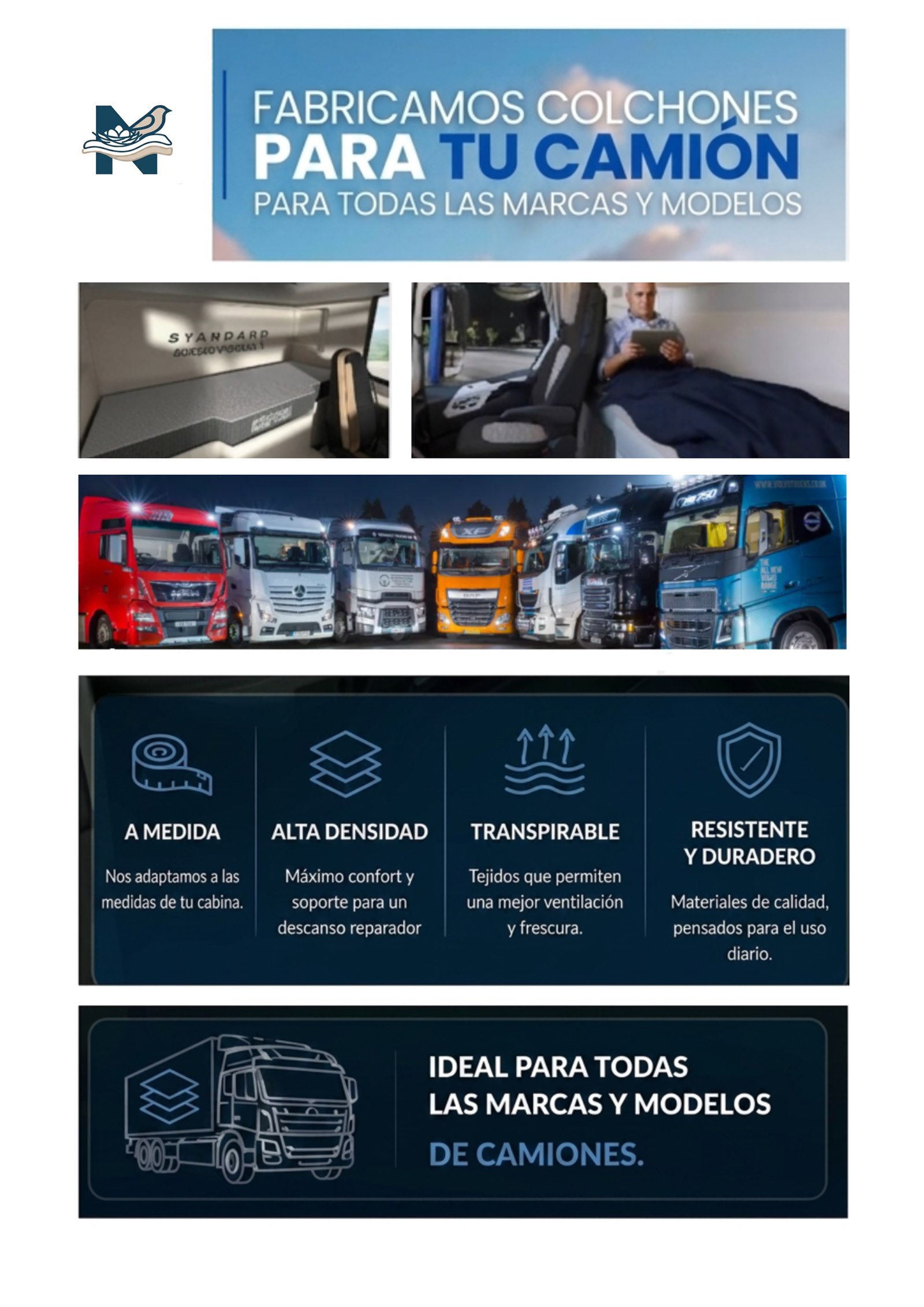 Nido Truck: colchones para camión